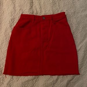 Brandy Melville red denim mini skirt